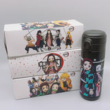 Kawaii anime water bottle cartoon Thermos Cup cans Demon Slayer stainless steel cute straw cup plastic popcicle water bottle