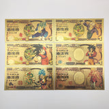 Dragon Ball Z Manga Anime Goku Figure Collection Gold Commemorative Banknote Collection Manga Peripherals Best Gifts