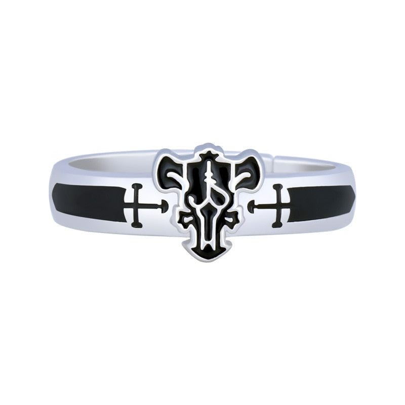 Anime Black Clover Quartet Knights Cosplay Ring Demon Asta Adjustable Alloy Rings Unisex Jewelry Prop Accessories Gift, everything animee