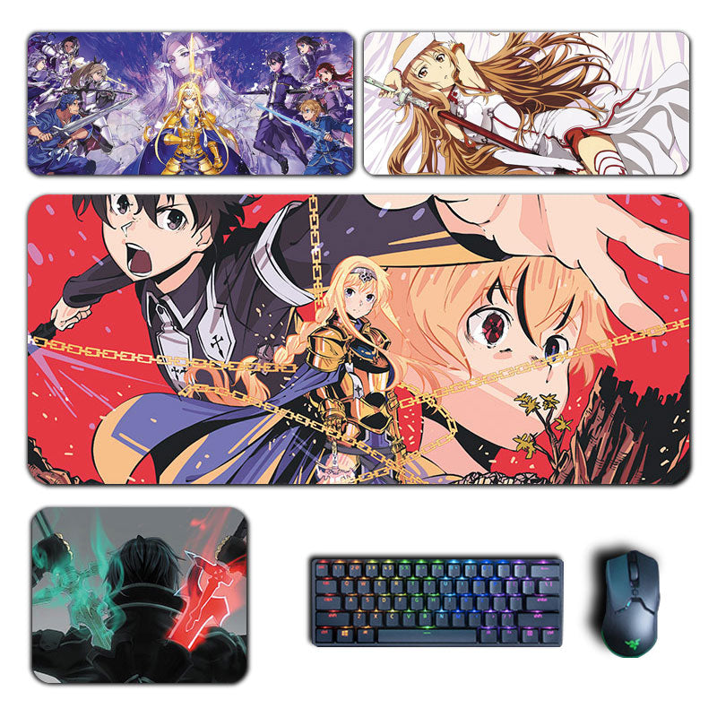 Anime Sword Art Online Large Mouse Pad Kazuto Asuna Alice Shino Mousepad Computer Laptop Gamer Pad Gaming Accessories Desk Mat, everythinganimee