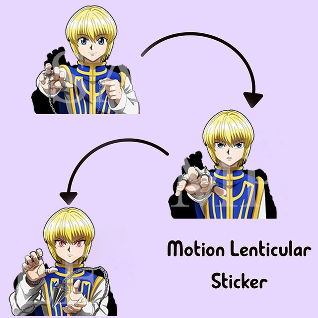 Kurapika Hunter X Hunter Anime Motion Car Sticker Peeker Sticker Waterproof Decal for Suitcase,Laptop Refrigerator,Etc Gift, everythinganimee