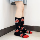 Naruto Red Cloud Socks