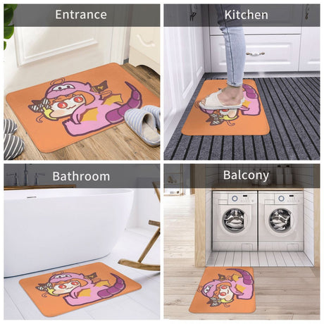 Hololive Kawaii Virtual Idol Non-slip Doormat Kiryu Coco Carpet Living Room Kitchen Mat Welcome Flannel Decorative, everythinganimee