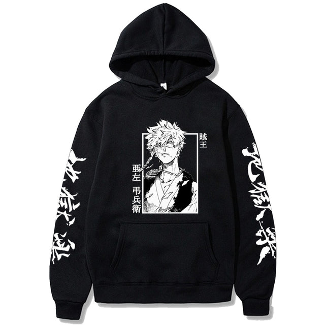 Aza Chōbei  Hell's Paradise Print Hooded Long Sleeve Pocket Autumn Winter Streetwear Hoodies, everythinganimee