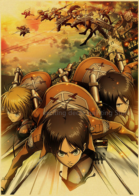 Attack on Titan Anime Posters Levi Retro Kraft Paper DIY Vintage Room Home Bar Cafe Decor Gift Print Aesthetic Art Wall Painting