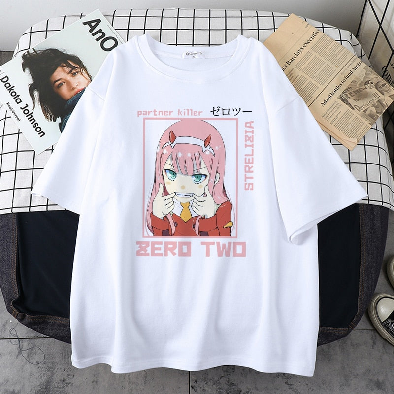 Celebrate your love for Darling In The Franxx with our adorable Zero Two Shirt,Here at Everythinganimee we have only the best anime merch! Free Global Shipping.