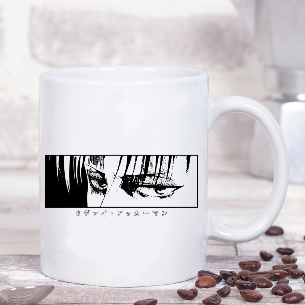 New Attack on Titan Mug 11oz Creative Ceramic Cartoon Anime Coffee Mugs Tea Cups Boy Friends Husband Birthday Gift, everythinganimee