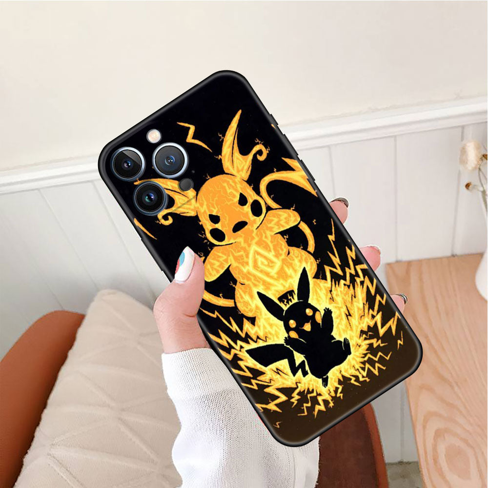 Pokemon case For Apple iPhone 14 11 13 7 12 Pro 7 XR XS Max 8 Plus 6 14Pro 13Mini Black Soft Phone Coque Pokemon all the main pokemon characters, everythinganimee