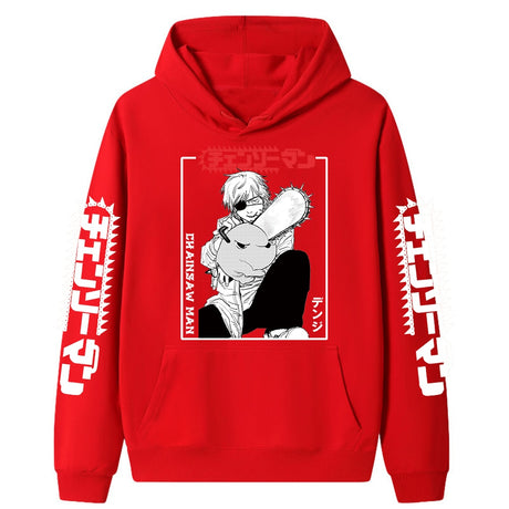 Japan Anime Chainsaw Man Loog Sleeve Sweatshirt Denji Men Women Hoodie Cool Pullover Coat Hooded Tops