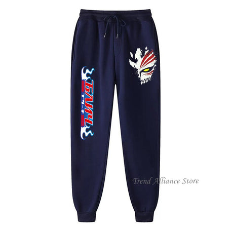 New Japan Anime Bleach Kurosaki Ichigo Print Men Pants Casual Loose Sport Long Pants Men Bundle Feet Jogging Sweatpants Trousers, everything animee