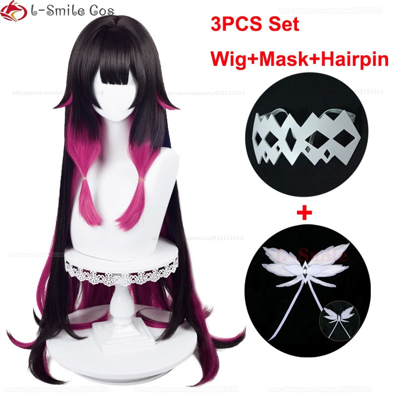 Game Genshin Impact Fatui Cosplay Columbina Wig 105cm Long Gradient Heat Resistant Synthetic Hair Anime Party Wigs + Wig Cap