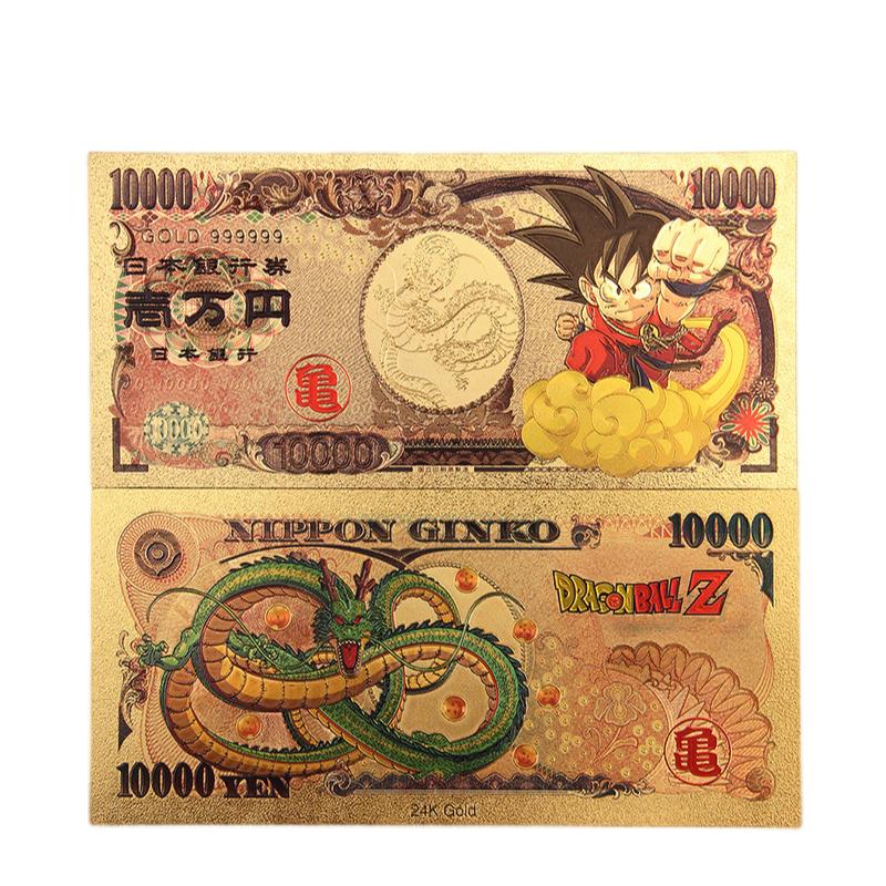 Dragon Ball Z Manga Anime Goku Figure Collection Gold Commemorative Banknote Collection Manga Peripherals Best Gifts