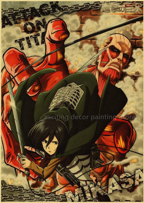 Attack on Titan Anime Posters Levi Retro Kraft Paper DIY Vintage Room Home Bar Cafe Decor Gift Print Aesthetic Art Wall Painting