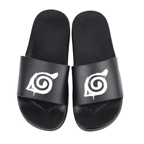 Naruto Anime Series Color Printing Red Cloud Uchiha Itachi Akatsuki Pattern Wearing Anti-Skid Soft Bottom One-Word Slipper, everythinganimee