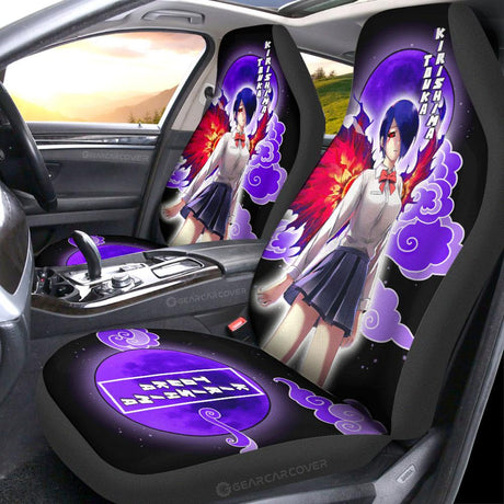 Tokyo Ghoul Rize Kamishiro Car Seat Covers Anime Car Accessories,Pack of 2 Universal Front Seat Protective Cover, everythinganimee