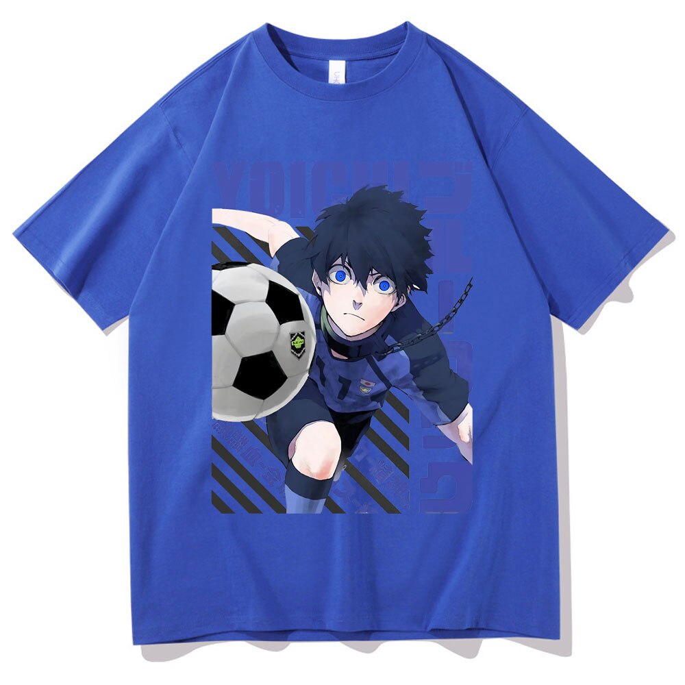 Introducing the must-have Anime Blue Lock Isagi Yoichi Graphic T-Shirt for men and women! This trendy, unisex t-shirt features a cool graphic design of the iconic anime character Isagi Yoichi. Made with soft, breathable cotton, this t-shirt is perfect for any casual occasion. Available in a variety of sizes and colors, you'll be able to find the perfect fit. 