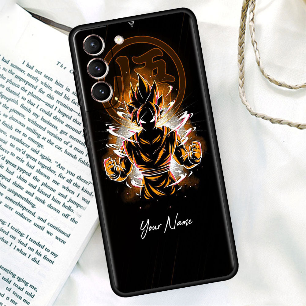 Phone Black Soft Case For Samsung Galaxy S22 S21 S20 Ultra FE S9 S8 S10 Plus Note 20 10 9 Fundas Cover Saiyan Cool Vegetas, dragon ball z, everythinganimee