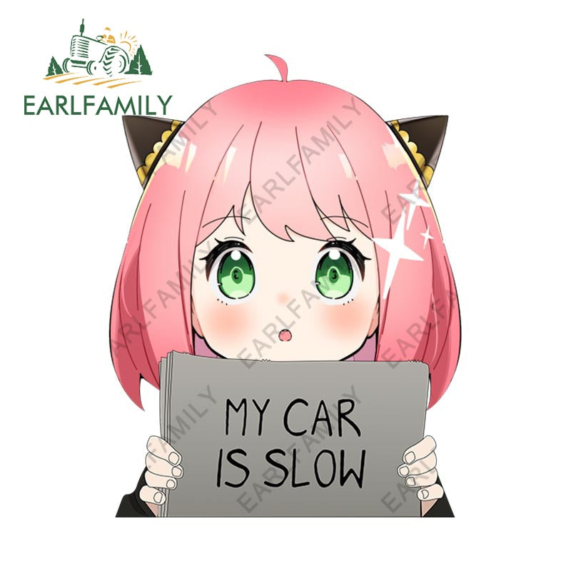 Spy Family Anya 'My Car Is Slow' Car Stickers