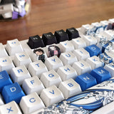 Demon Slayer Tanjirou Theme Pbt Material Keycaps 108 Keys Set for Mechanical Keyboard Oem Profile Only KeyCaps ManyuDou, everythinganimee