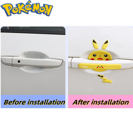 Pokemon car decoration universal door bowl sticker handle anti-collision strip paint anti-scratch rearview mirror protection, everythinganimee