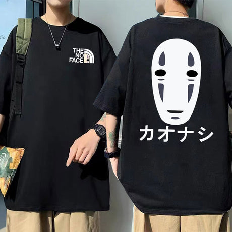 Japanese Anime No Face Man Graphic Printed T-shirts 90s Unisex Manga Tshirt Men Women Summer Fashion Casual Oversized T Shirts, everything animee