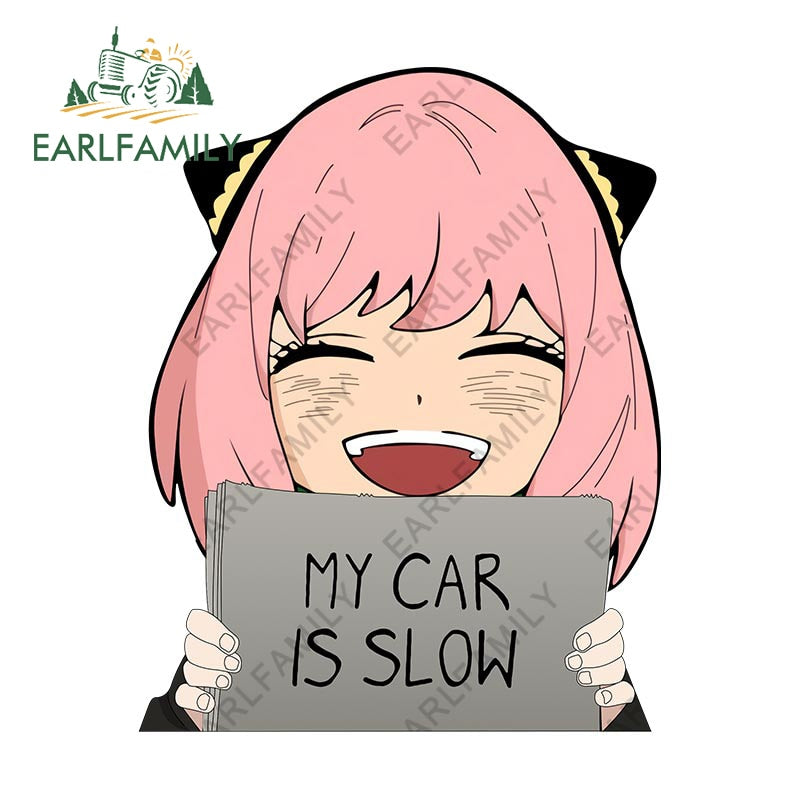 Spy Family Anya 'My Car Is Slow' Car Stickers