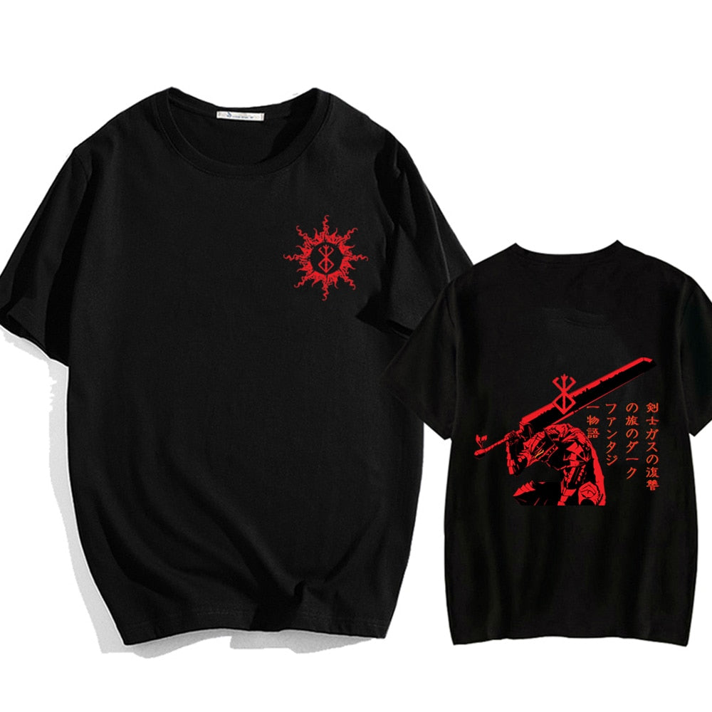 Berserk Guts T Shirt Men Manga Swordsman Gatsu Sacrifice Zodd T-shirt Anime  Short Sleeve Hip Hop Cartoon Oversized T Shirts Male
