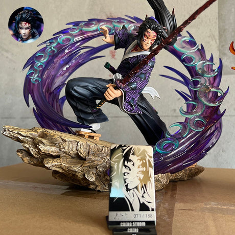 38cm Anime Demon Slayer Kokushibo Tsugikuni Yoriichi Kokushibo Can Be Illuminated Action Figurine PVC Collection Model Toy Gift, everythinganimee