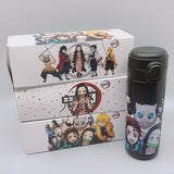 Kawaii anime water bottle cartoon Thermos Cup cans Demon Slayer stainless steel cute straw cup plastic popcicle water bottle