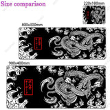 Dragon Mouse Pad Black and White Deskmat Playmat Laptop Japan Anime Gaming Keyboard Rubber Pad Pad on The Table Mouse Mat Pc Rug. everything animee