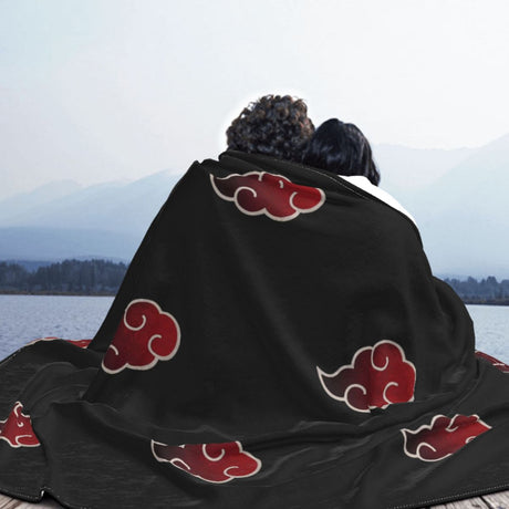 Akatsuki Cloud Blankets Velvet Print Anime Konoha Neji Breathable Lightweight Throw Blankets for Sofa Outdoor Bedspreads, everythinganimee