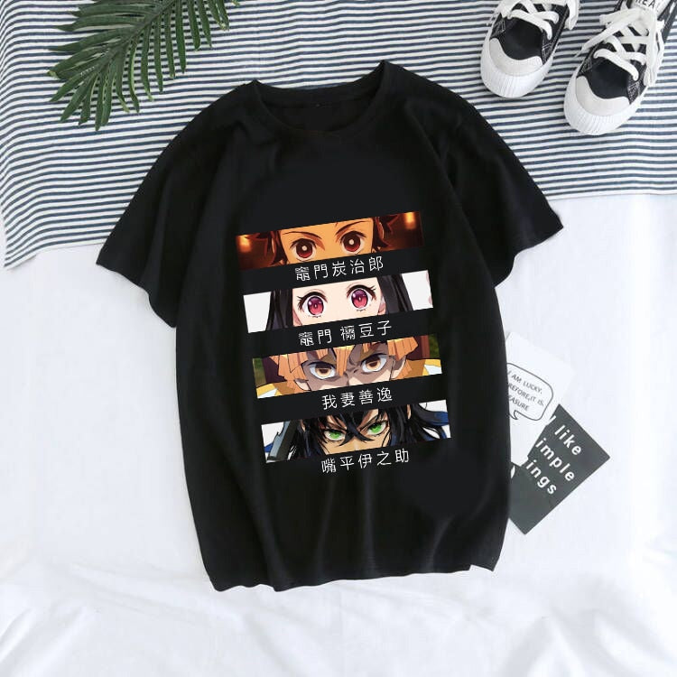 Japanese Anime Demon Slayer T Shirt Unisex Tanjirou Kamado Graphic Tee Shirt Women Kimetsu No Yaiba Nezuko Tshirt Female T-shirt, everythinganimee