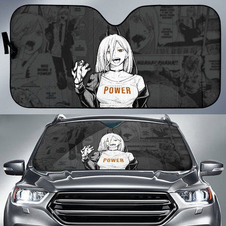 Power and Kobeni Accordion Sunshade Kobeni Higashiyama Car Sunshade Custom Chainsaw Man Anime, everythinganimee