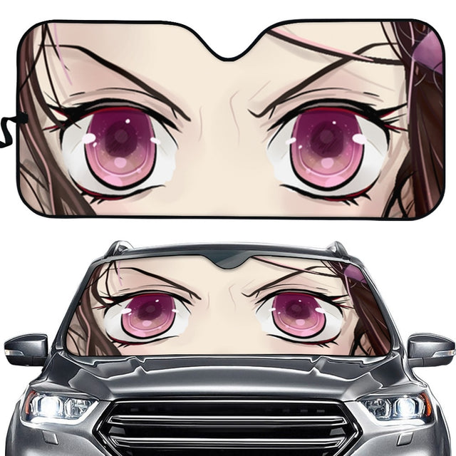 ゴーストスレイヤー Anime Front Windshieled Sunshade for Car Kamado Nezuko Print Auto Visor Shield Cover Vehicle Sun Shades Fit Most Cars, everythinganimee