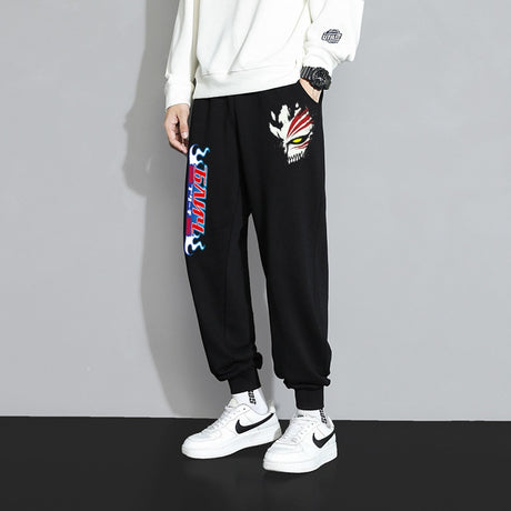 New Japan Anime Bleach Kurosaki Ichigo Print Men Pants Casual Loose Sport Long Pants Men Bundle Feet Jogging Sweatpants Trousers, everything animee