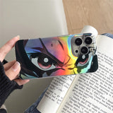 Cute Cartoon Japan Anime Demon Slayer Tanjirou Kamado Nezuko Protective Case For iPhone 14 13 12 11 Pro Max Luxury Laser Cover, everything animee