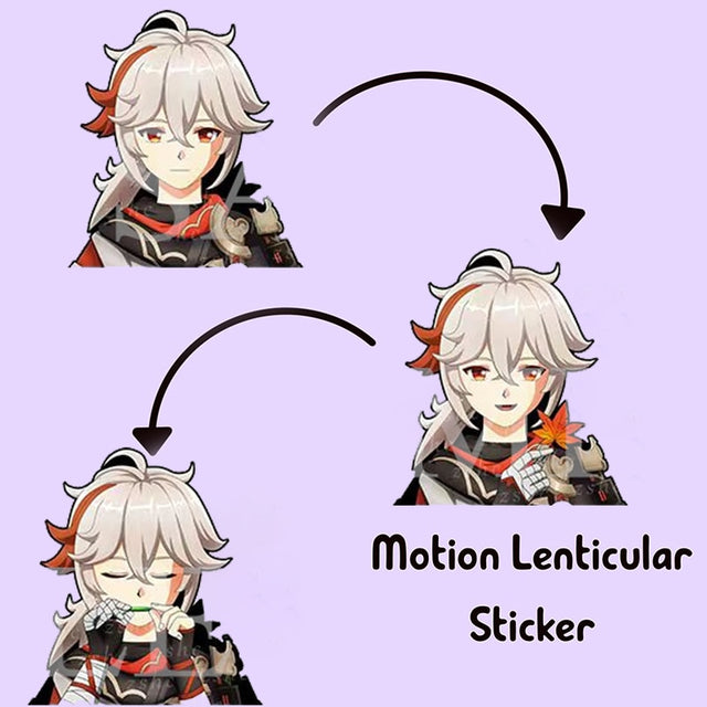 Genshin Impact Kazuha Motion Stickers Peeker Sticker Waterproof Decals for Cars,Laptop,Suitcase,Refrigerator,Etc Creative Gift, everythinganimee