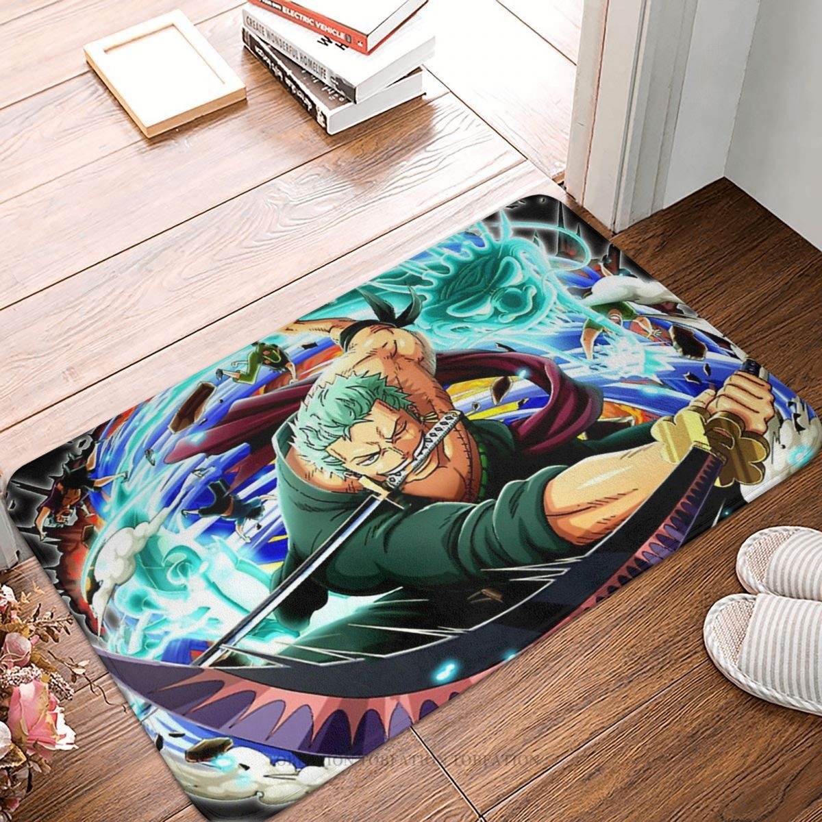 One Pieces Anime Non-slip Doormat Living Room Mat Zoro Hallway Carpet Entrance Door Rug Indoor Decor, everythinganimee