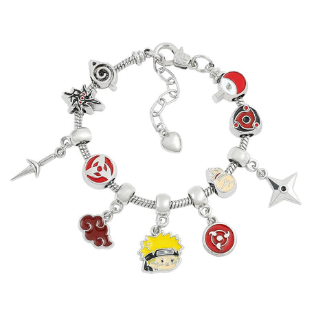 Naruto Charms Bracelets Anime Figure Pendant Hand Chains Village of Kino Hagakure Akatsuki Beads Bangles Anime Cosplay Jewlery, everythinganimee