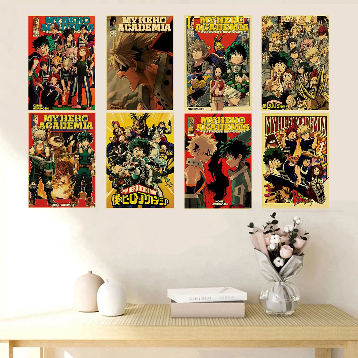 Hero Academia Retro Posters (A4)