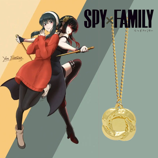 Anime SPY x FAMILY Necklace Yor Forger Cosplay Prop Thorn Princess Gold Flower Pendant Necklace For Women Girl Jewelry Gift, everythinganimee