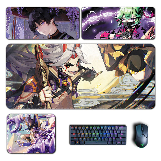 Genshin Impact Mouse Pads Itto Tartaglia Ayato Ayaka Wanderer Mousepad Genshin Computer Pad Anime PC Gaming Accessories Desk Mat, everythinganimee