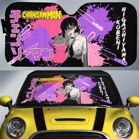 Power and Kobeni Accordion Sunshade Kobeni Higashiyama Car Sunshade Custom Chainsaw Man Anime, everythinganimee