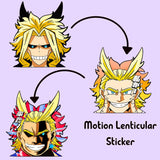 My Hero Academia ALL Might Motion Car Sticker Lenticular Sticker Boku No Hereo Waterproof Decals for Laptop,Refrigerator,Etc, everythinganimee