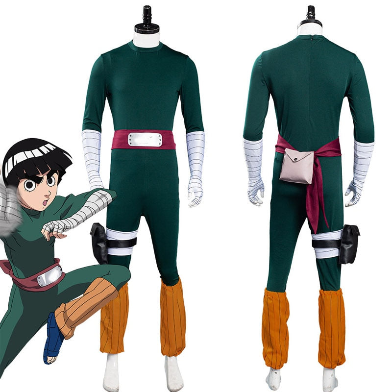 Naruto Rock Lee Cosplay Costume Jumpsuit Outfits Halloween Carnival Suit, everythinganimee