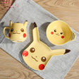 Kawaii Pokemon Pikachu Tableware Anime Ceramic Household Cartoon Water Cup Mug Plate Small Bowl 3-Piece Set Cute Girl Heart Gift, everythinganimee