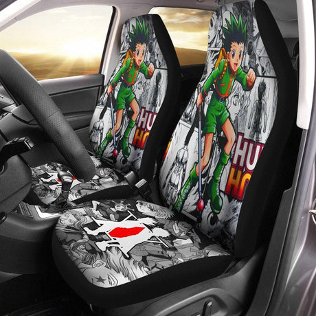 Car Seat Covers Anime Hunter x Hunter themed Car Interior Accessories,2 PCS Universal Front Seat Protective Cover, everythinganimee