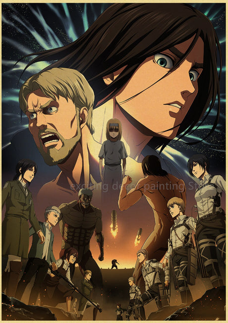 Attack on Titan Anime Posters Levi Retro Kraft Paper DIY Vintage Room Home Bar Cafe Decor Gift Print Aesthetic Art Wall Painting