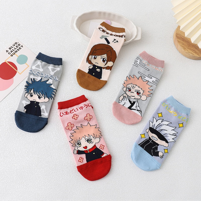 5pcs Anime Jujutsu Kaisen Itadori Yuji Fushiguro Megumi Ryomen Sukuna Cosplay Costume Sock Sox Socks Props