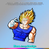 Anime Dragon Ball Z/GT/Super Car Sticker GokuVegeta Super Saiyan Lightning Reflective Holographic Waterproof Sticker Pull Flower , everythinganimee